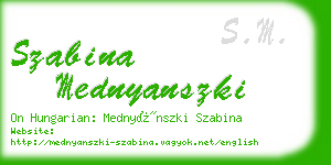 szabina mednyanszki business card